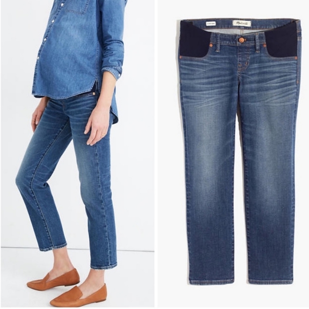 Madewell Maternity Side-Panel Classic Straight Jeans in Carsondale
